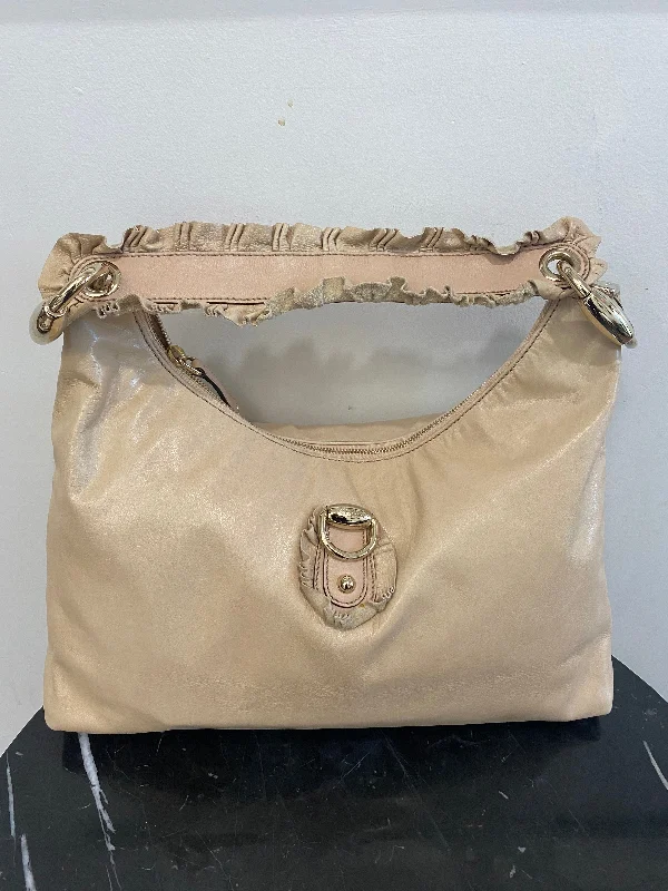 Women Gucci bags with a chain - link trim and a leather bodyGUCCI SABRINA RUFFLE LEATHER HOBO BAG