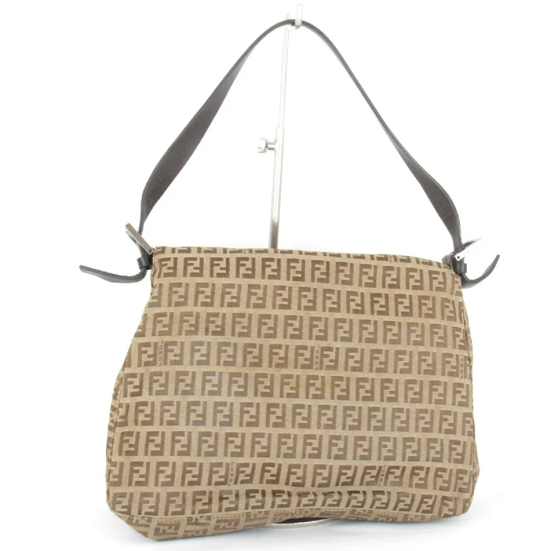 Fendi By The Way bags with a printed map pattern for a travel - inspired lookFENDI Mamma Bucket Zucca Pattern Shoulder Bag Beige Ladies