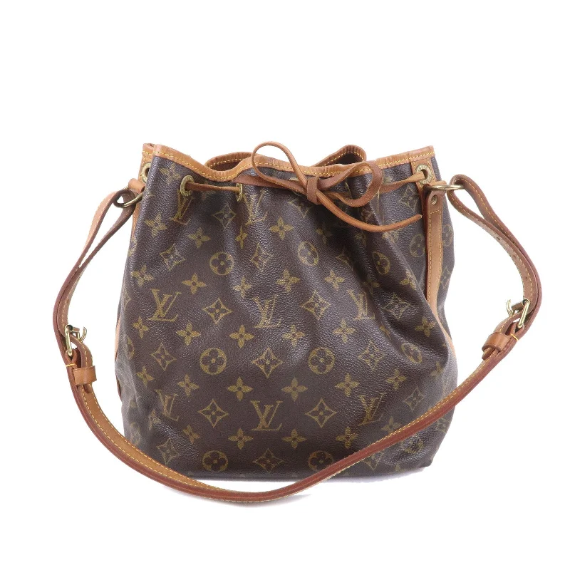 Ladies Louis Vuitton Capucines bags with gold - toned hardwareLouis Vuitton Monogram Petit Noe Shoulder Bag Brown M42226