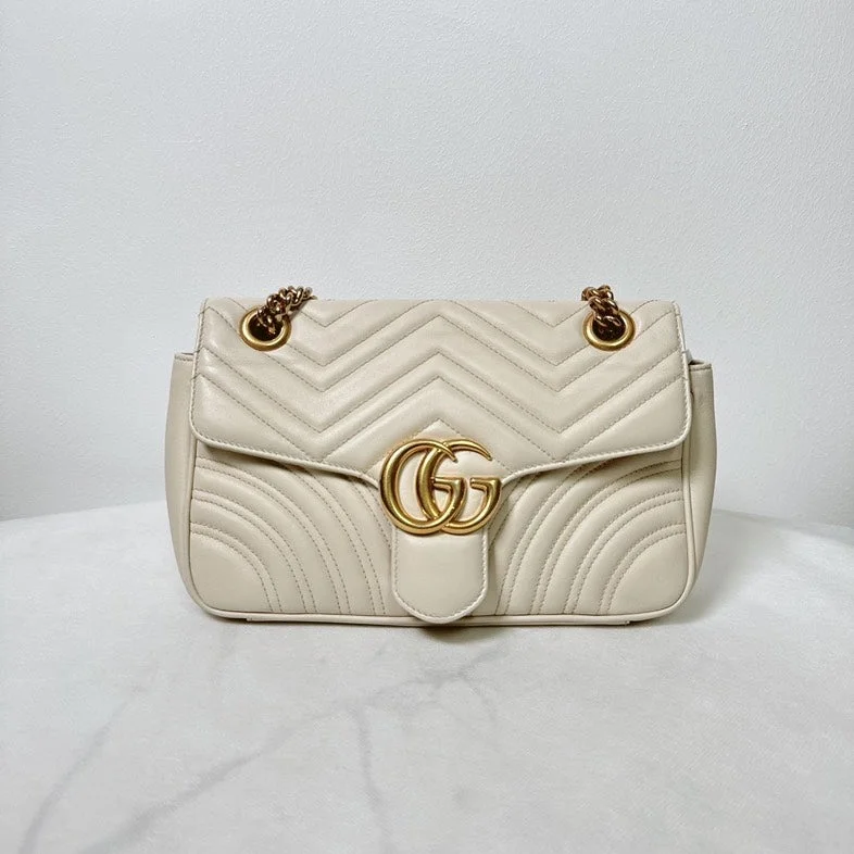 Gucci backpacks for women with a hidden back pocketGucci Marmont White Calfskin Classic Crossbody Bag