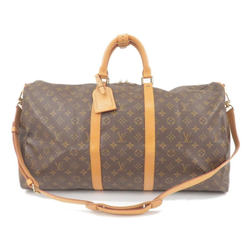 Louis Vuitton bags with a front - flap pocket for quick - access itemsLouis Vuitton Keep All Bandouliere 55 Boston Bag & Strap M41414