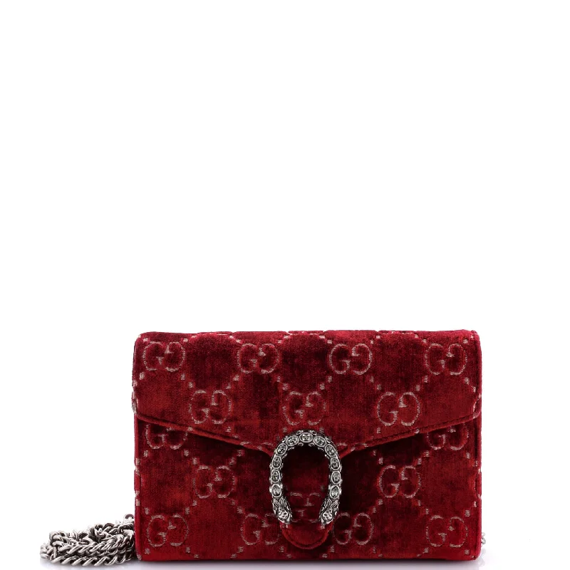 Dionysus Chain Wallet GG Velvet Small