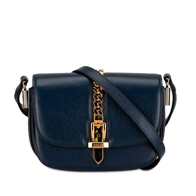 Blue Gucci Mini Leather Sylvie 1969 Crossbody