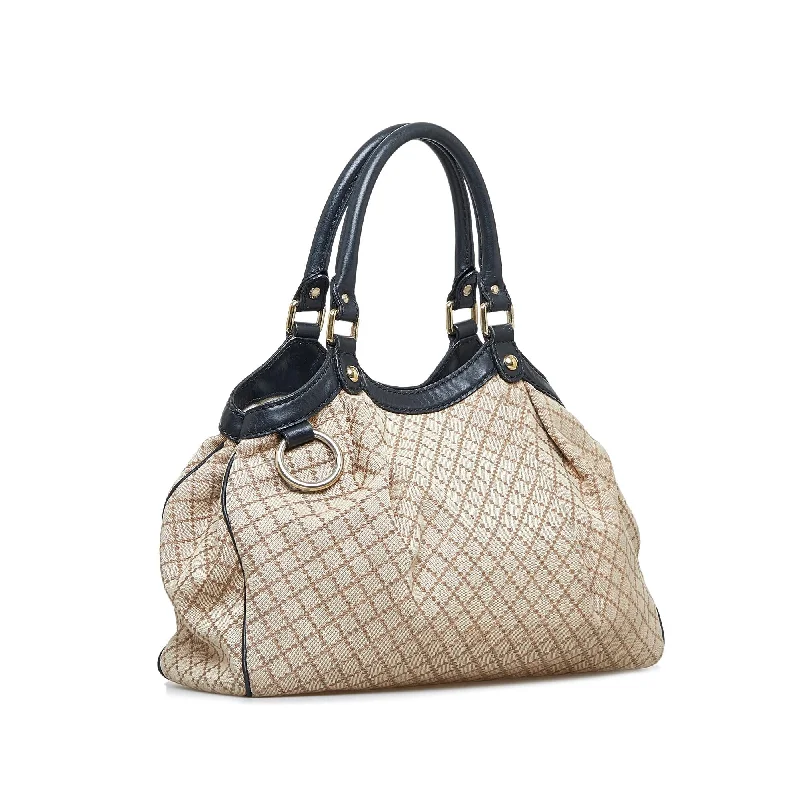 Women Gucci Sylvie bags with a crystal - embellished web stripeGucci Medium Diamante Sukey Tote (SHG-XJtytz)