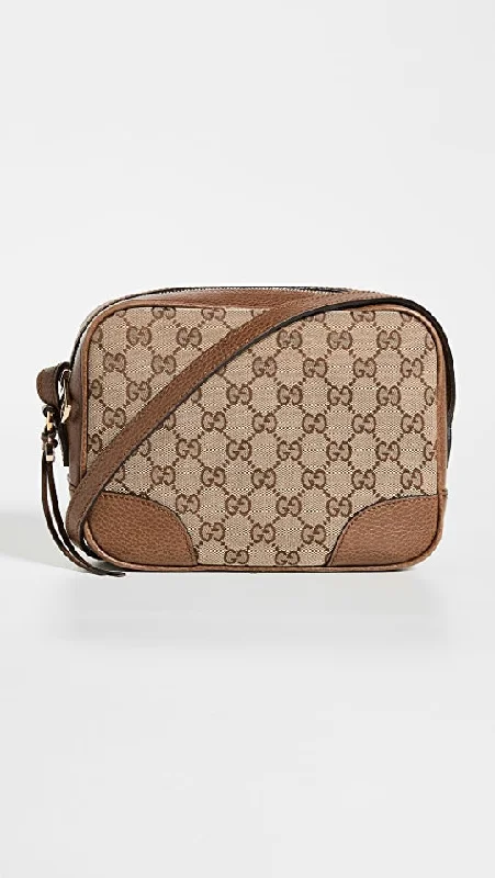 Women Gucci Sylvie bags with a detachable ribbon detailGUCCI MONOGRAM MINI BREE CROSSBODY BAG