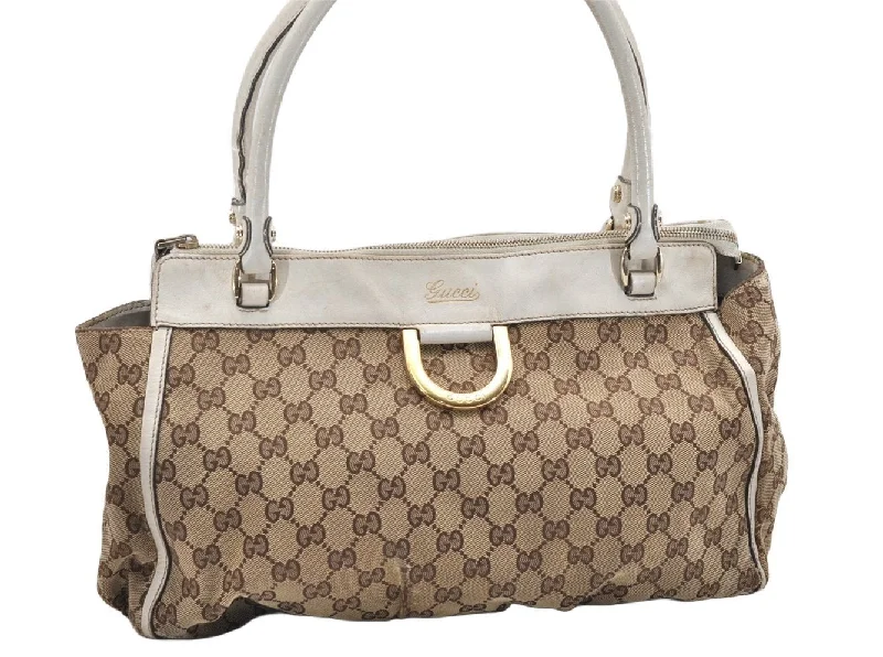 Gucci tote bags for women with a printed Gucci logoAuthentic GUCCI Abbey Shoulder Tote Bag GG Canvas Leather 189831 Brown 5150K