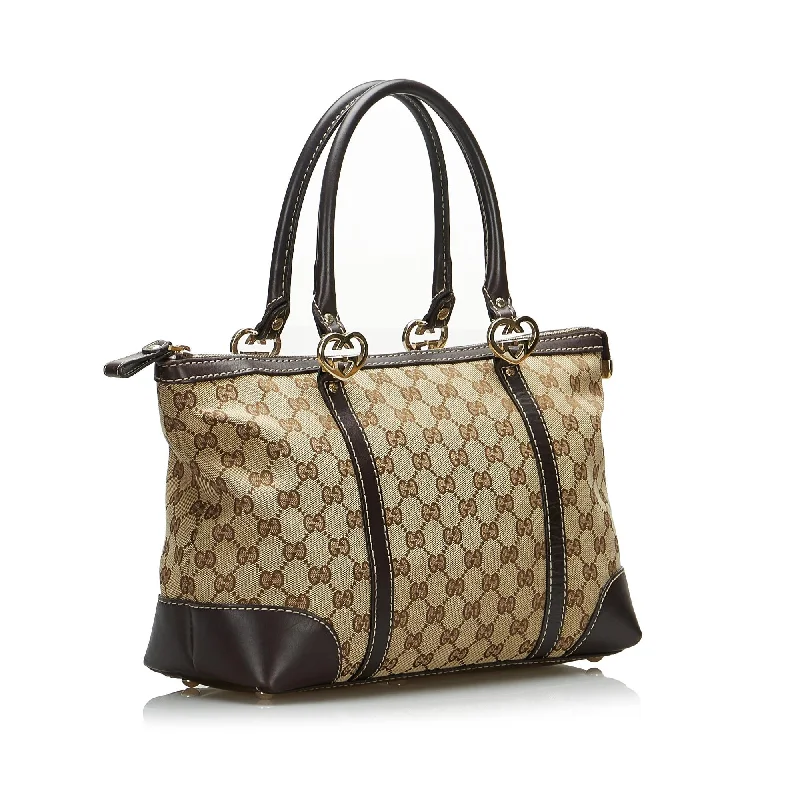 Gucci backpacks for women with a sleek silhouetteGucci GG Canvas Lovely Tote Bag (SHG-AA236C)