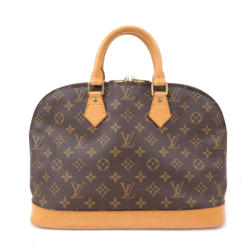 Louis Vuitton bags with a front - zip pocket for small items like keysLouis Vuitton Monogram Alma Hand Bag Brown M51130