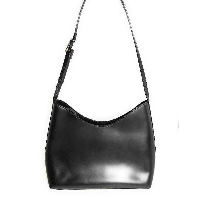 Women Gucci Sylvie bags with a detachable ribbon detailGucci Vintage Black Leather Shoulder Bag