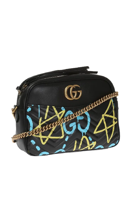 Gucci handbags for women with a patent - leather finishGUCCI GG MARMONT GHOST CHAIN BAG