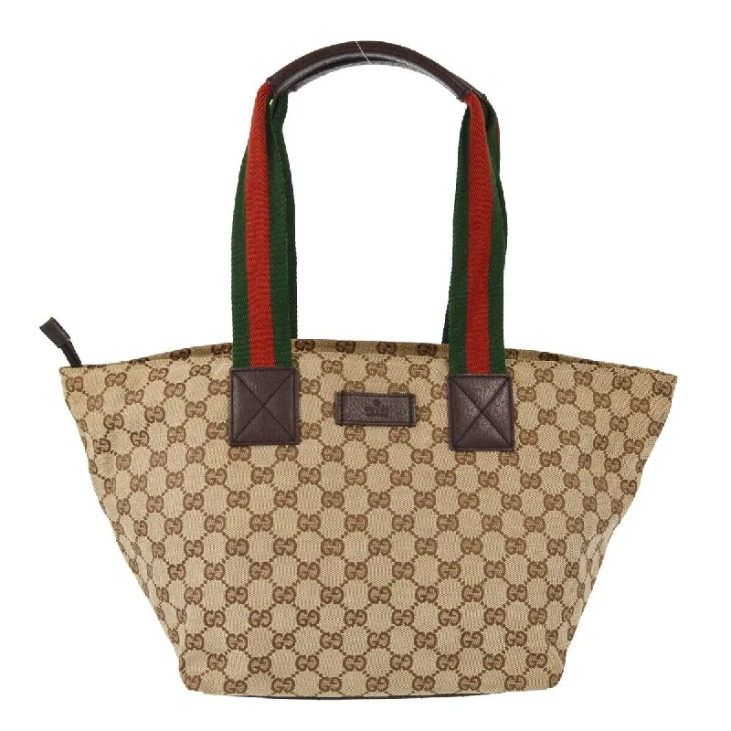 Gucci Marmont bags for women with a contrast - colored interiorGucci Beige Brown Sherry Gg Tote Handbag