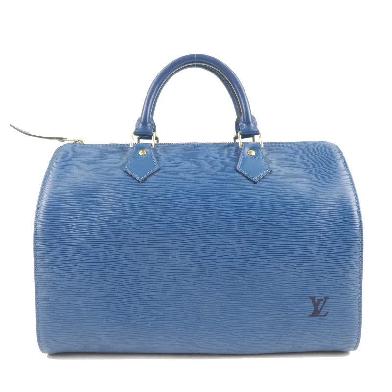 Louis Vuitton bags with a magnetic snap closure for easy accessLouis Vuitton Epi Speedy 30 Hand Boston Bag Blue M43005