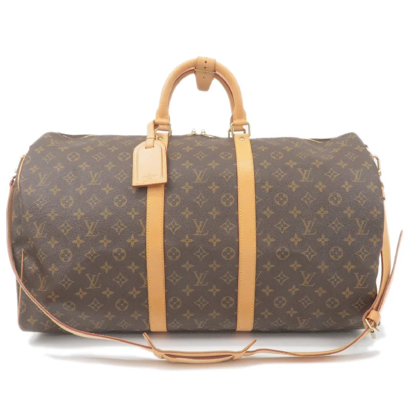 Louis Vuitton Alma bags with a leather - wrapped handle for a luxurious feelLouis Vuitton Keep All Bandouliere 55 Boston Bag & Strap M41414