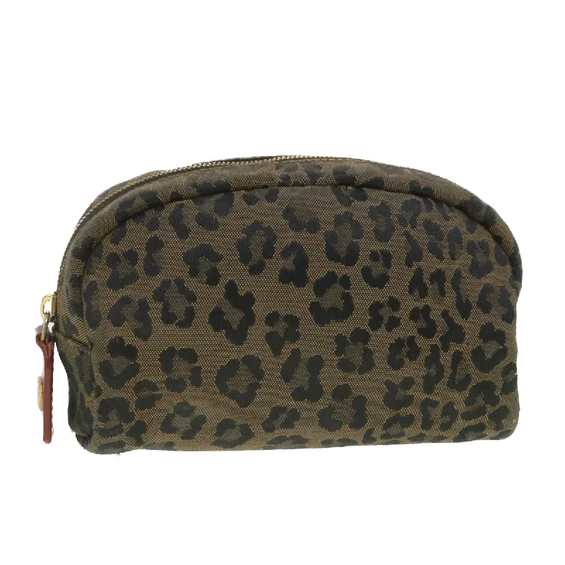 Fendi backpacks with a padded laptop sleeve for travel and work - related useFENDI Leopard Pouch Canvas Black Brown  38641