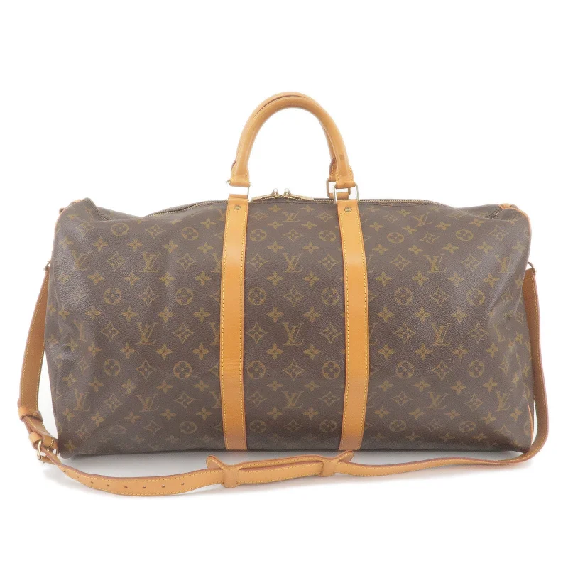 Louis Vuitton handbags with a patent - leather finish for a shiny lookLouis Vuitton Keep All Bandouliere 55 Boston Bag M41414