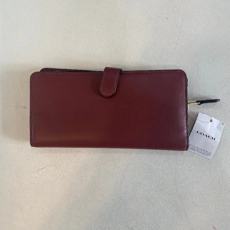 COACH Slim Snap Wallet Wine NWT