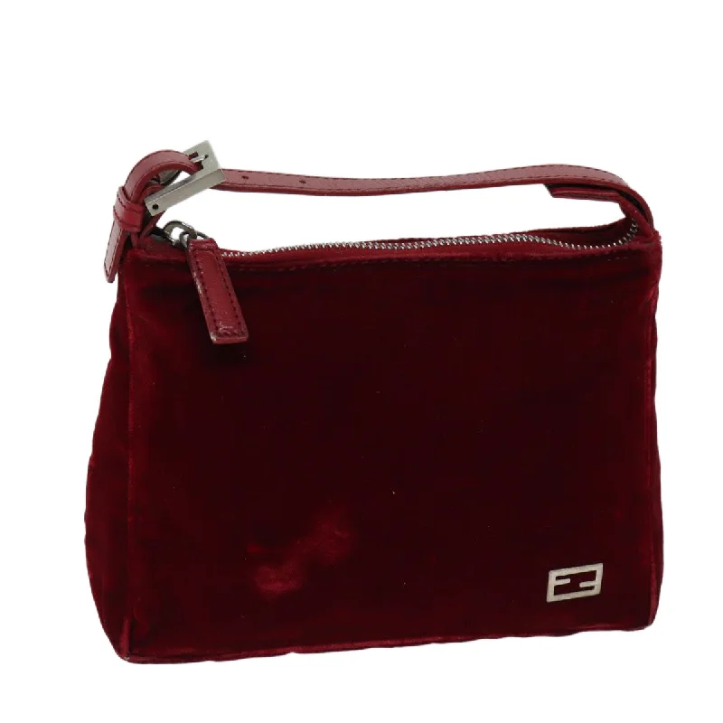 Fendi crossbody bags with a detachable fanny pack strap for a trendy and practical optionFENDI Hand Bag Velor Red  bs13552