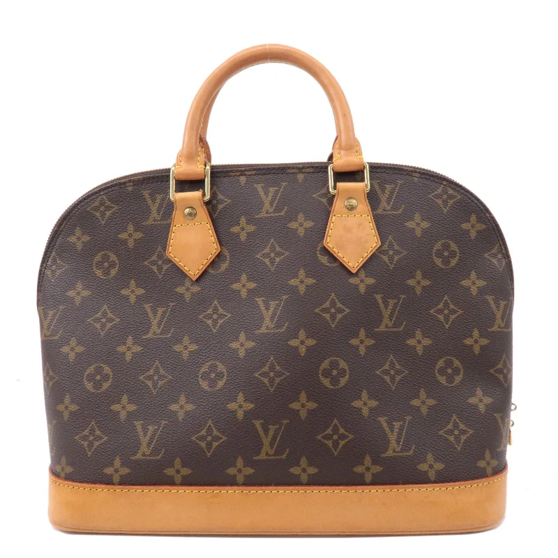 Louis Vuitton handbags with a back - zip pocket for storing valuablesLouis Vuitton Monogram Alma Hand Bag Brown M51130