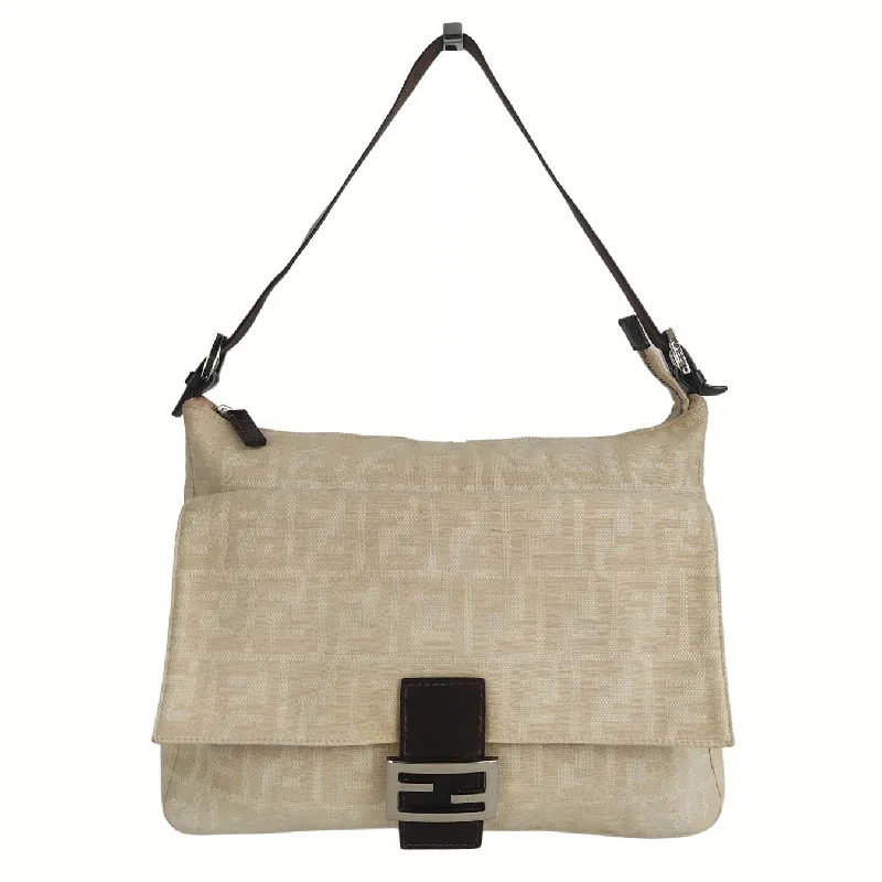 Fendi bags with a voice - activated pocket opener for a high - tech convenienceFENDI Mamma shoulder bag in beige monogram canvas