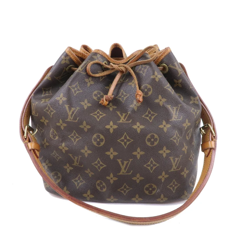 Ladies Louis Vuitton handbags with a detachable coin purse insideLouis Vuitton Monogram Petit Noe Shoulder Bag Brown M42226