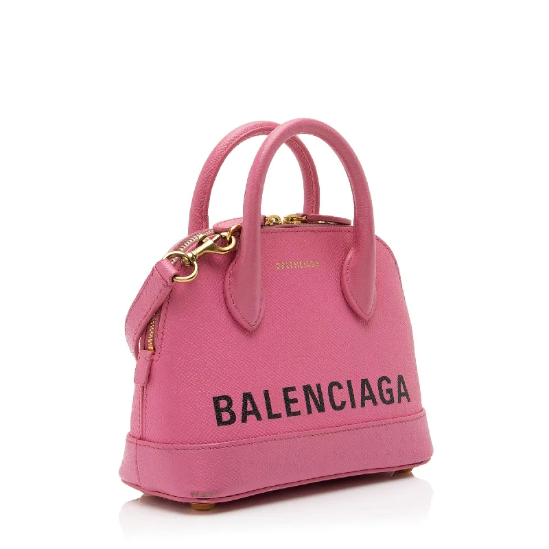 Balenciaga Grained Calfskin Ville XXS Top Handle Bag (SHF-23463)