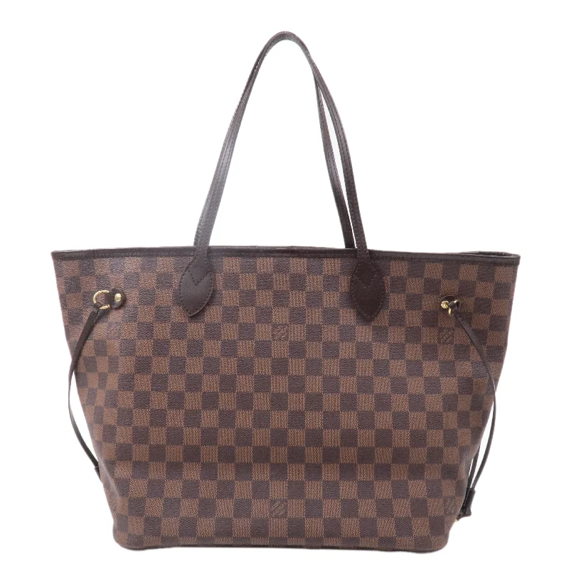 Louis Vuitton backpacks with a padded back panel for comfort during long - wearLouis Vuitton Damier Neverfull MM Tote Bag Brown N51105