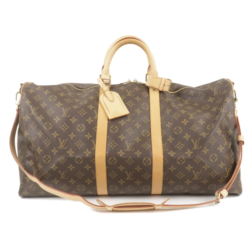 Ladies Louis Vuitton shoulder bags with a magnetic - closure flap for easeLouis Vuitton Keep All Bandouliere 55 Boston Bag & Strap M41414