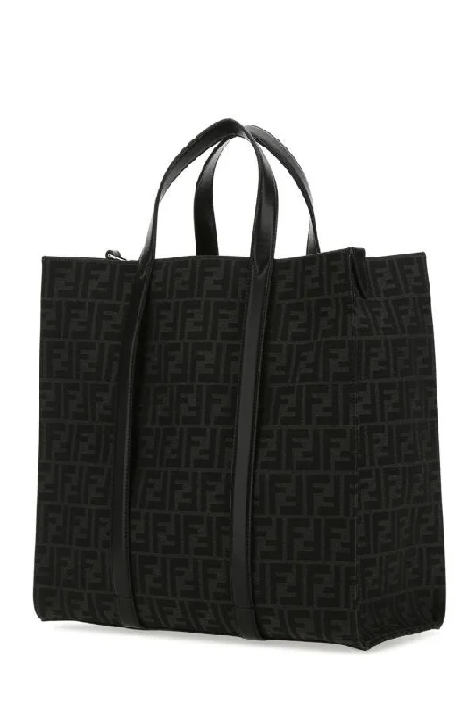 Fendi bags with a detachable tablet holder for using tablets on the goFendi Man Embroidered Canvas Shopping Bag