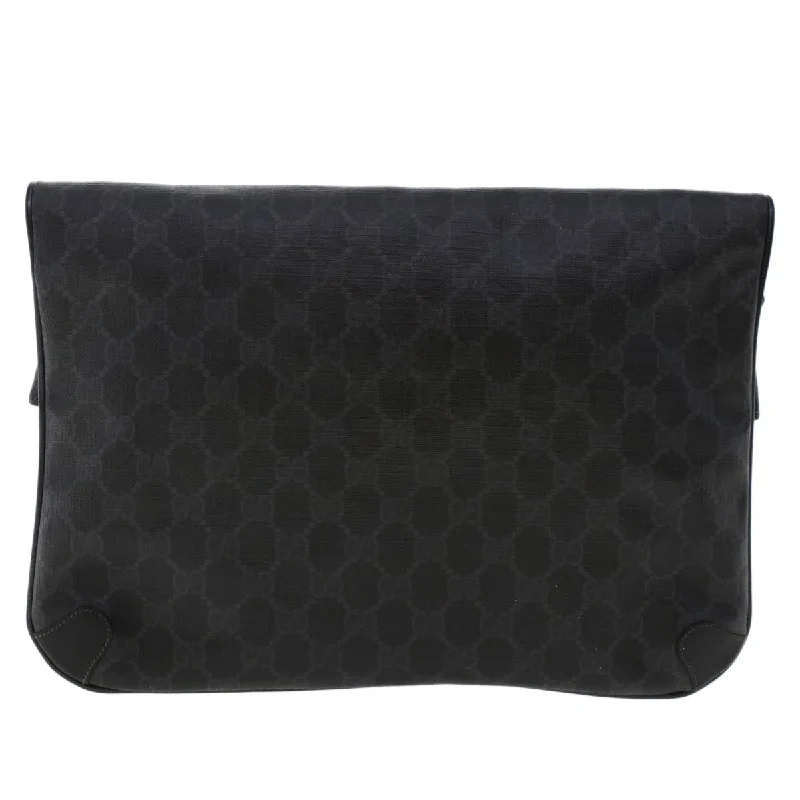 Women Gucci bags with interlocking G hardware for a classic lookGucci GG Canvas Clutch Bag PVC Leather Black 156.02.075  ep1120