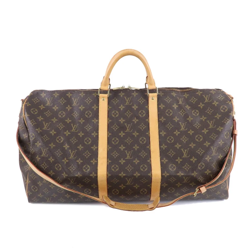 Louis Vuitton bags with a magnetic snap closure for easy accessLouis Vuitton Monogram Keep All Bandouliere 55 Bag M41414