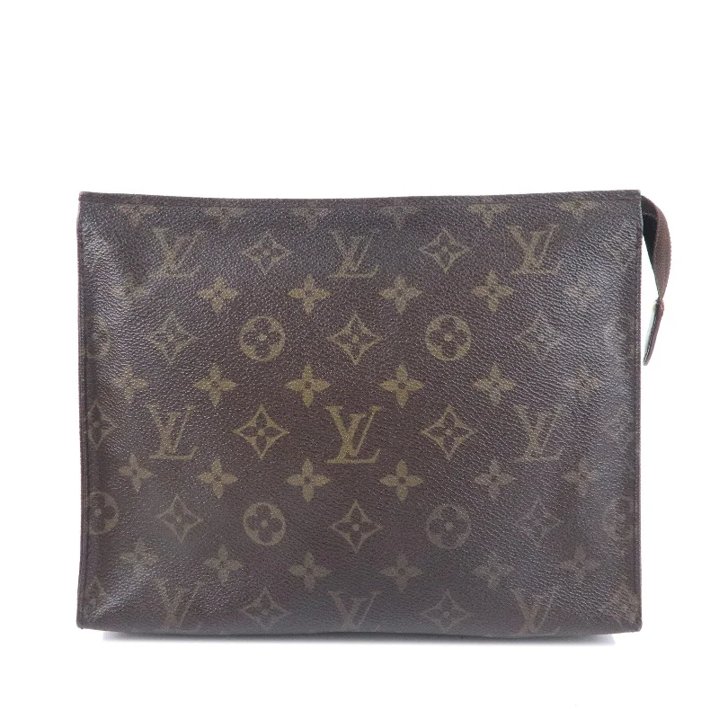 Louis Vuitton bags with a front - zip pocket for small items like keysLouis Vuitton Monogram Poche Toilette 26 Clutch Bag M47542