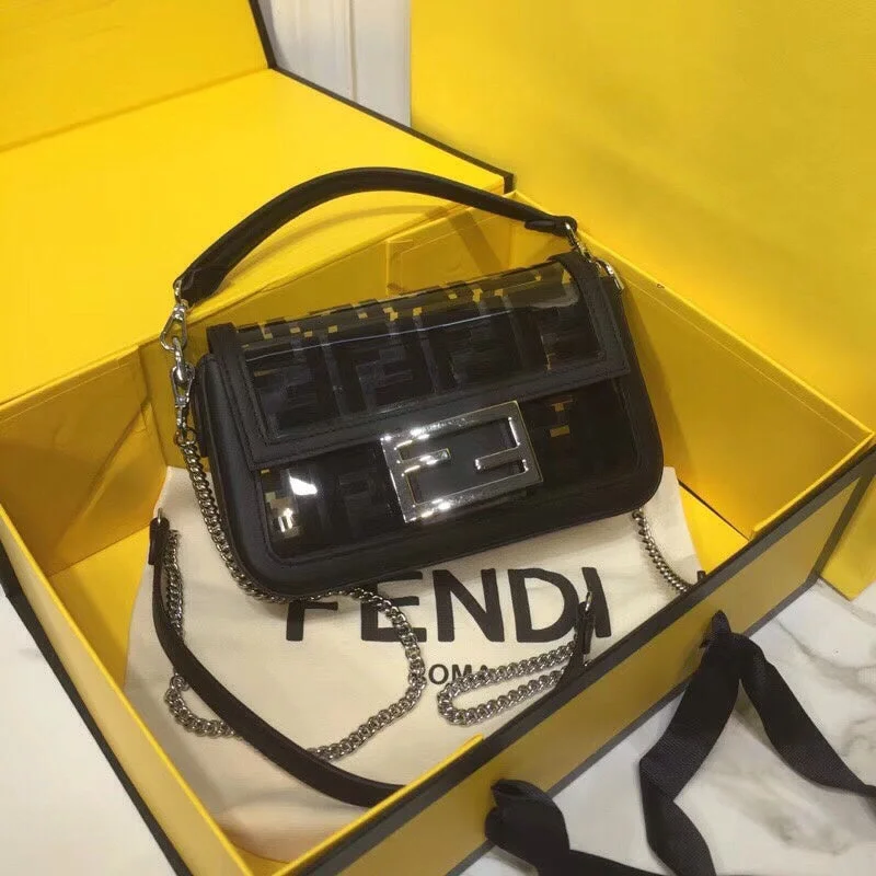 Fendi bags with a chain - link trim and a leather body for a modern and edgy lookWF - Fendi Bags - 111