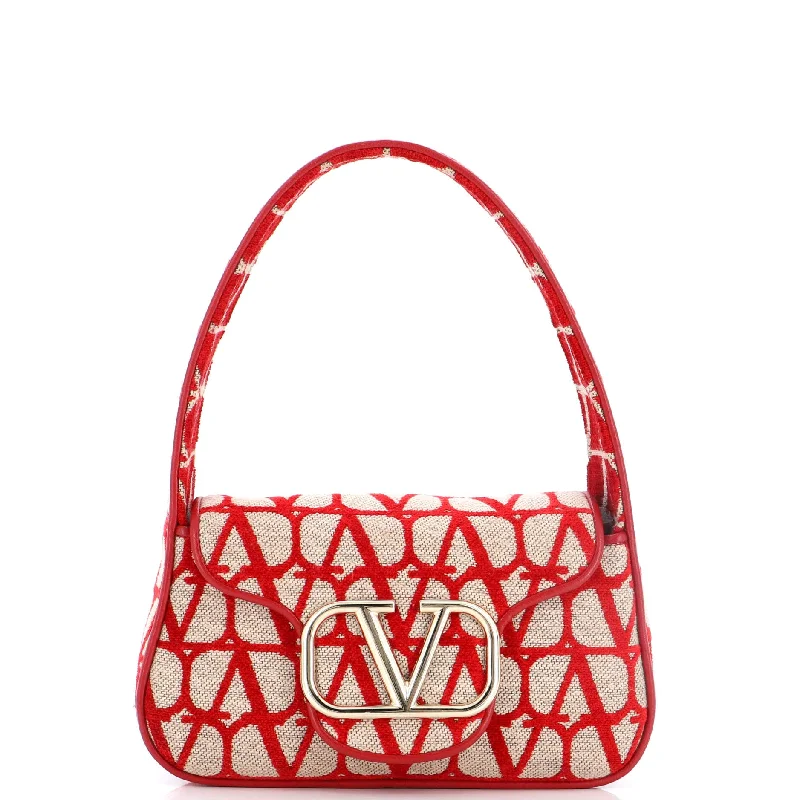 Vlogo Top Handle Flap Bag Toile Iconograph Fabric