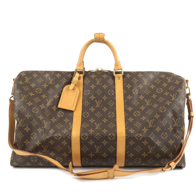 Louis Vuitton tote bags with a water - resistant coating for outdoor useLouis Vuitton Keep All Bandouliere 55 Boston Bag & Strap M41414