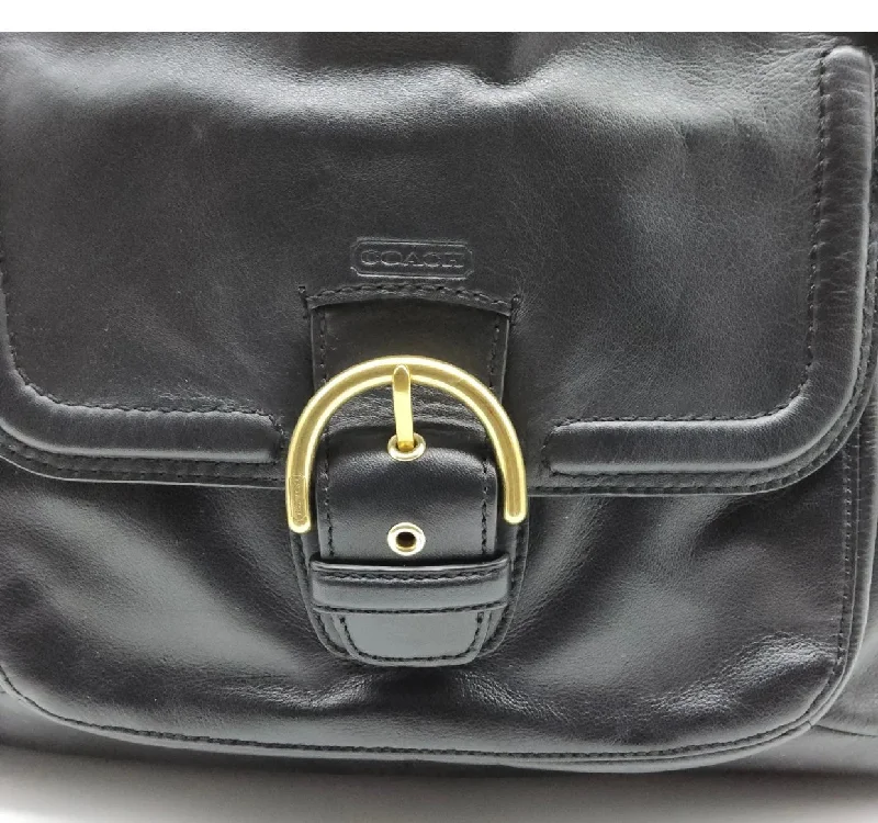 COACH Campbell Belle Black Leather Carryall  Shoulder Bag