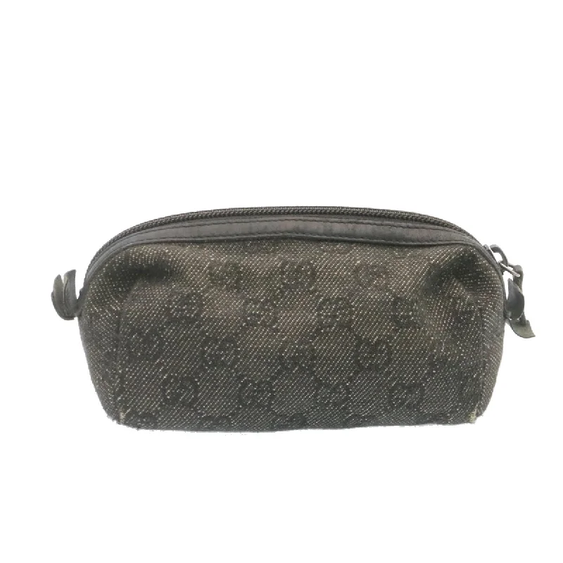 Women Gucci Sylvie bags with a leather - wrapped handleGucci GG Canvas Cosmetic Pouch Black  am1504g