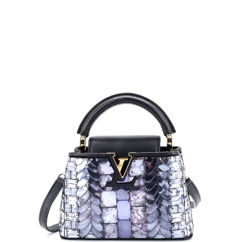 Capucines Bag Patchwork Sequin Embellished Satin Mini