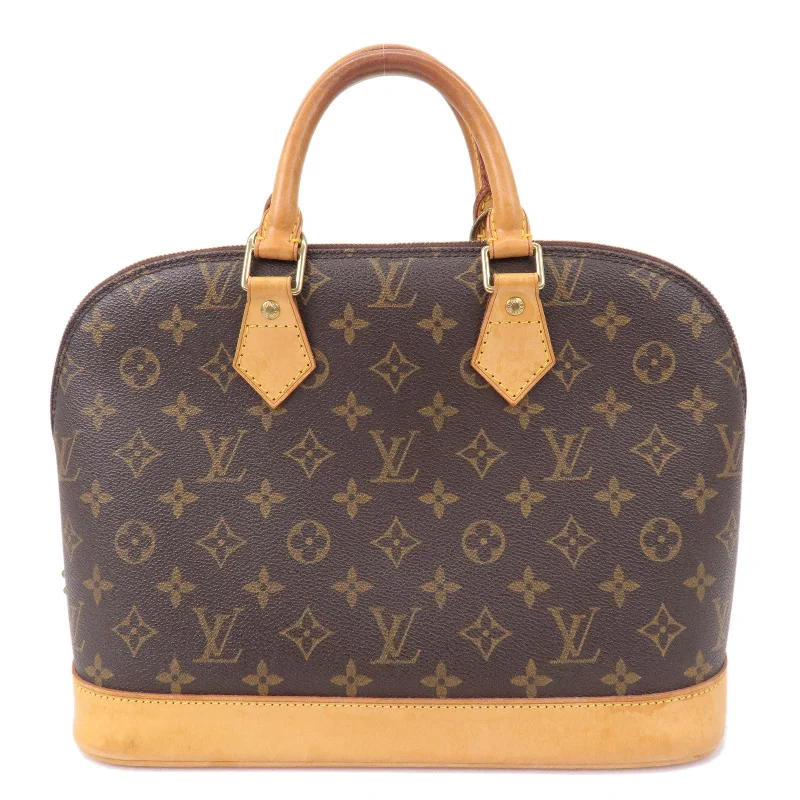 Louis Vuitton bags with a detachable mirror inside for on - the - go touch - upsLouis Vuitton Monogram Alma Hand Bag Brown M51130