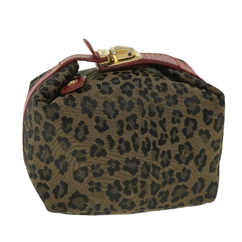 Fendi bags with a detachable tablet holder for using tablets on the goFENDI Leopard Hand Bag Brown Red  55755