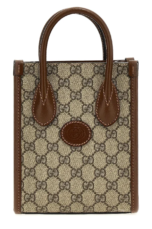 Women Gucci Sylvie bags with a crystal - embellished web stripeGucci Men 'Gg' Mini Shopping Bag