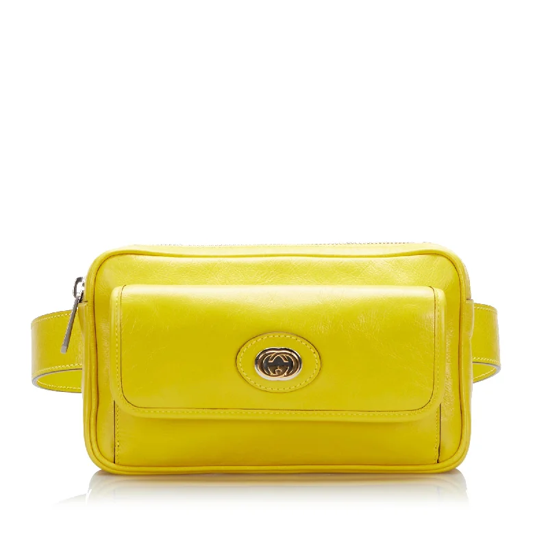 Gucci crossbody bags for women with adjustable leather strapsGucci Interlocking G Morpheus Belt Bag Yellow