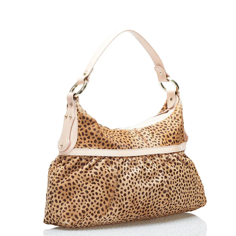 Fendi crossbody bags with a detachable ID holder for easy identificationFendi Leopard Leather Shoulder Bag - '10s