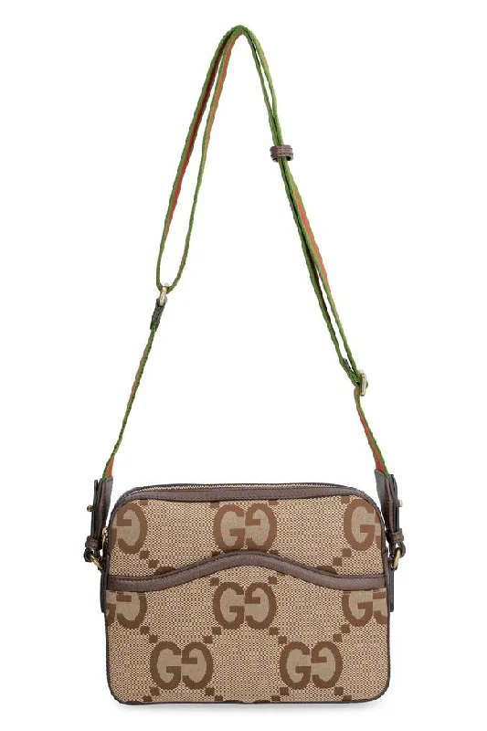 Women Gucci Sylvie bags with a monogram - embossed leatherGUCCI JUMBO GG MESSENGER BAG