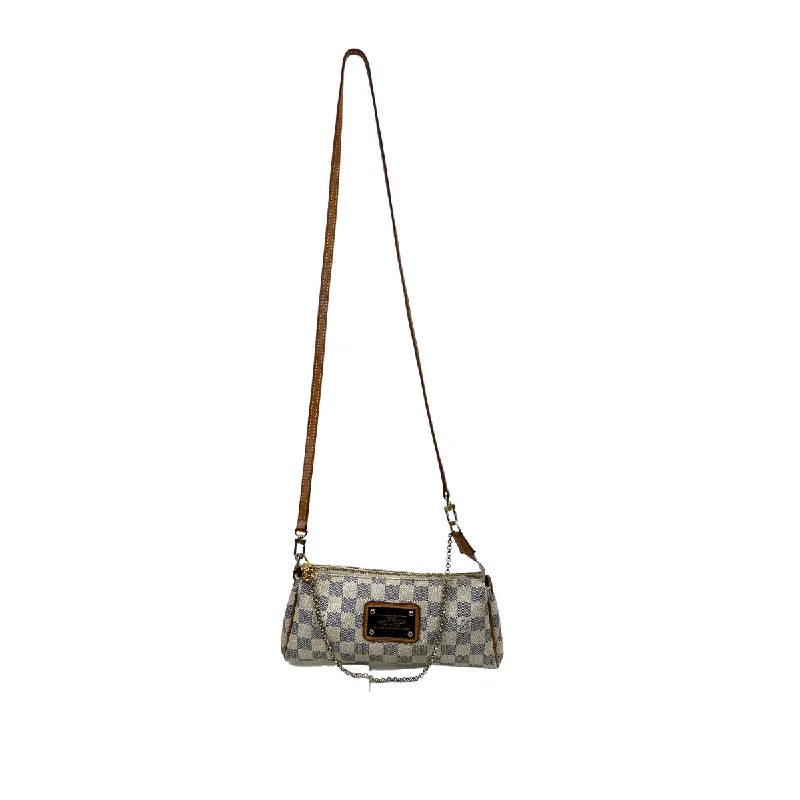 Ladies Louis Vuitton shoulder bags with a tassel decoration for charmLouis Vuitton Eva Damier Azur Canvas