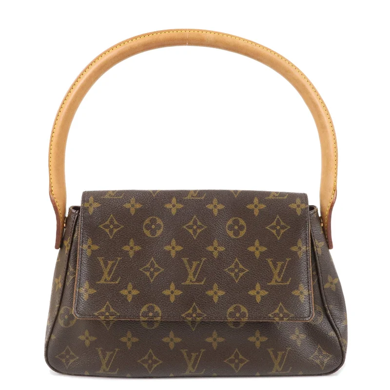 Ladies Louis Vuitton shoulder bags with a magnetic - closure flap for easeLouis Vuitton Monogram Mini Looping Shoulder Bag Hand Bag M51147