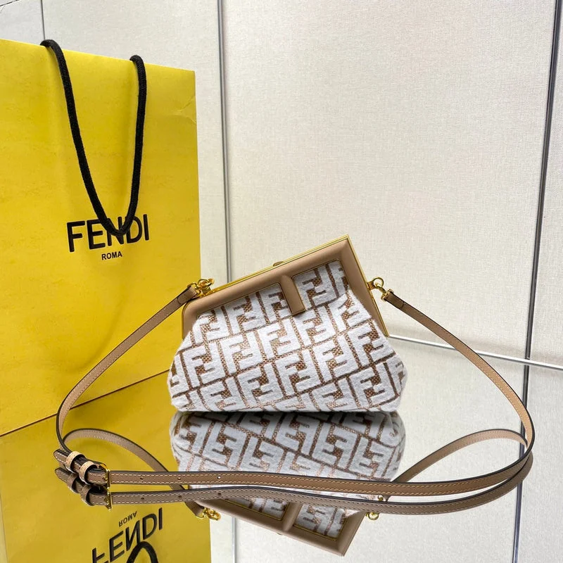 Fendi tote bags with a hand - painted FF pattern for an artisanal and one - of - a - kind touchWF - Fendi Bags - 119