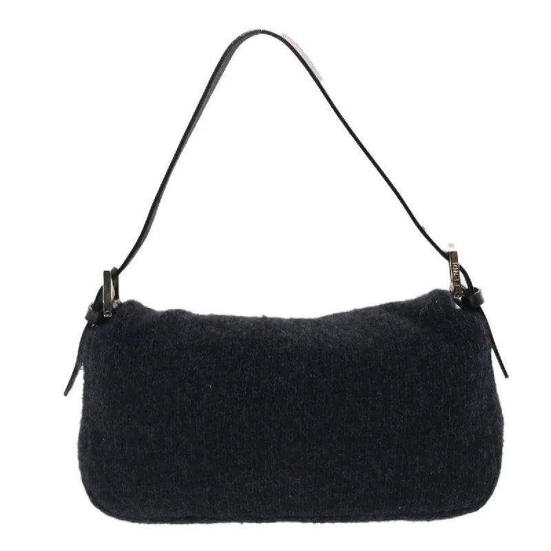 Fendi bags with a detachable tablet holder for using tablets on the goFENDI Mamma Baguette Shoulder Bag Wool Black  49783