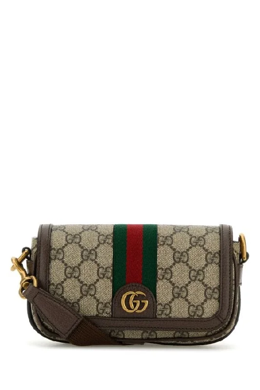 Women Gucci Sylvie bags with a detachable ribbon detailGucci Men Gg Supreme Ad Leather Mini Ophidia Crossbody Bag