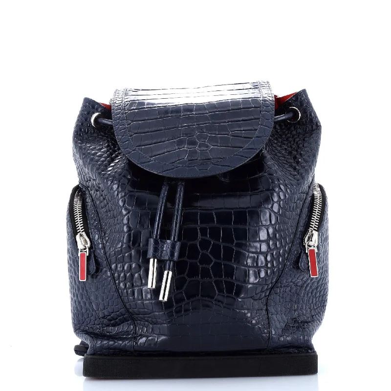 Explorafunk Backpack Crocodile Embossed Leather