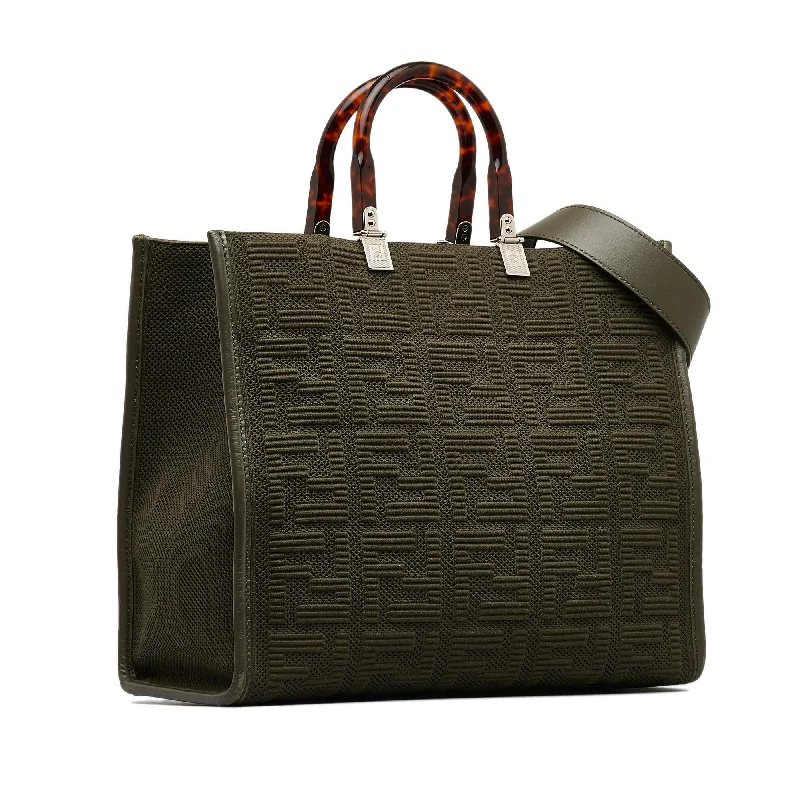 Fendi By The Way bags with a contrast - colored interior for visual interestFendi Medium Zucca Sunshine Shopper Tote (SHG-w0dRk2)